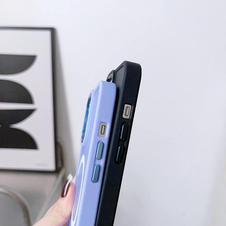 Produktbild Hurtel Magnetische, farbmatte Hülle für iPhone 15 Pro – Schwarz (Apple iPhone 15 Pro)