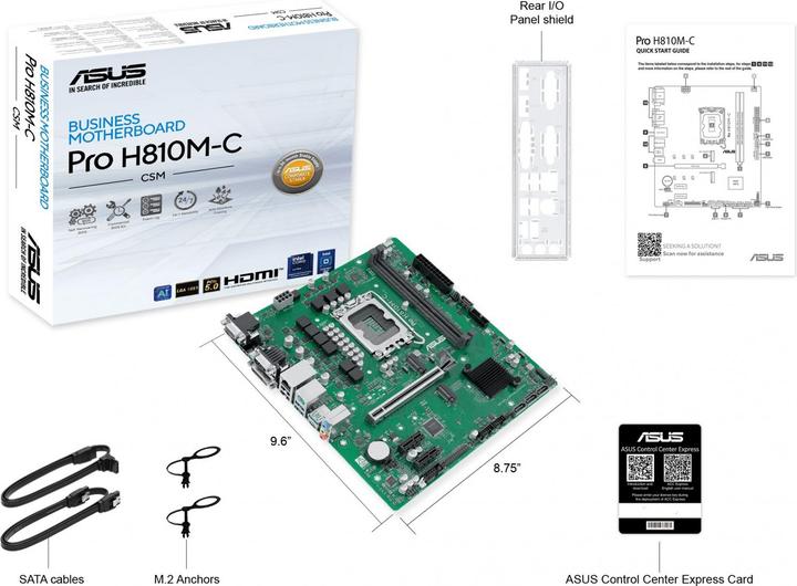 Produktbild ASUS PRO H810M-C-CSM (LGA 1851, Intel H810, mATX)