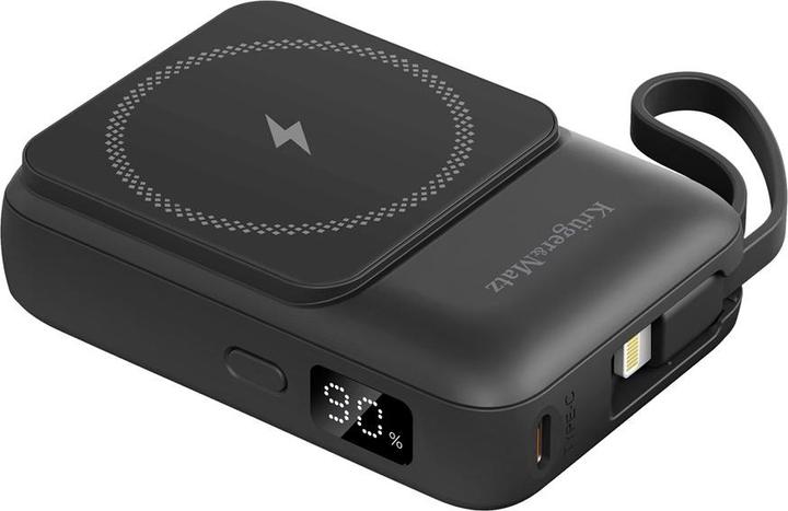 Wekome Kruger&Matz 10000 mAh Mag Safe Induktions-Powerbank mit Kabel schwarz