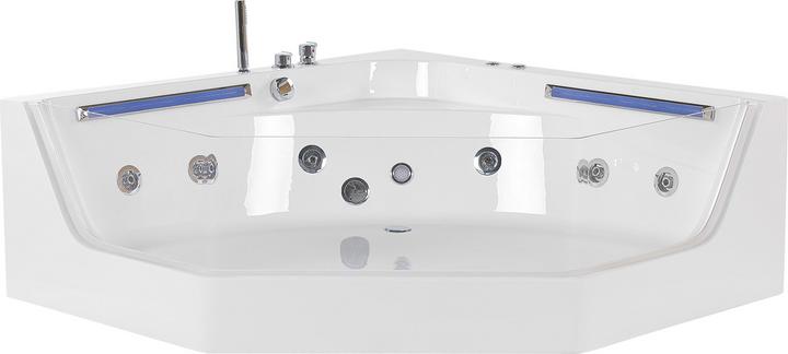 Beliani Whirlpool Badewanne Eckmodell mit LED 211 x 150 cm CACERES (335 l, 211 cm, 150 cm)