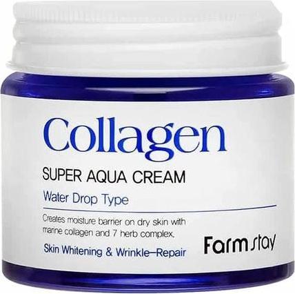 Actual product image Farm Stay FARMSTAY Collagen Super Aqua Cream kolegenowy krem intensywnie nawadniający Water Drop 80ml (Body cream, 80 ml)