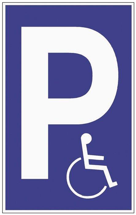 Immagine prodotto HP Autozubehör Segnale di parcheggio Parcheggio per disabili L250xL400 mm plastica blu/bianco