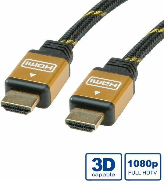 Immagine prodotto Roline Cavo HDMI oro ad alta velocità, ST-ST 2.0m (2 m, HDMI)