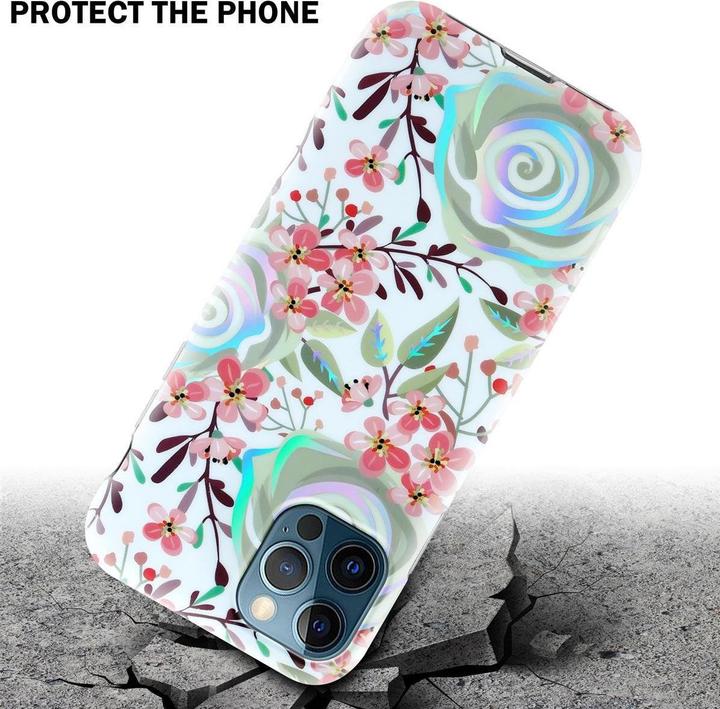 Produktbild Cadorabo IMD TPU Bunte Blumen & Blätter Cover (Apple iPhone 12 Pro Max)