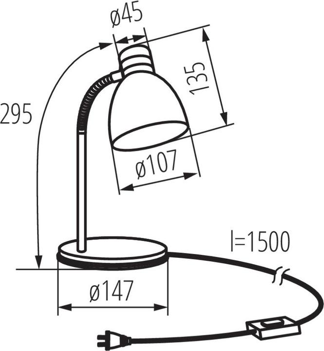 Produktbild Kanlux 7561 ZARA HR-40-B Tischleuchte (E14)