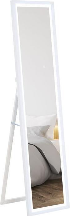 Produktbild Swisshandel24 Ganzkörperspiegel 40 x 160 cm Standspiegel mit LED Lichte, Wandspiegel Weiss (40 x 160 cm)