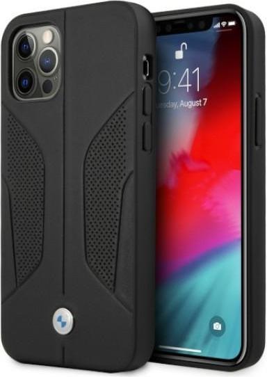 Actual product image BMW Case BMHCP12LRSCSK iPhone 12 Pro Max 6.7" czarny/black hardcase Leather Perforate Sides (Apple iPhone 12 Pro Max)