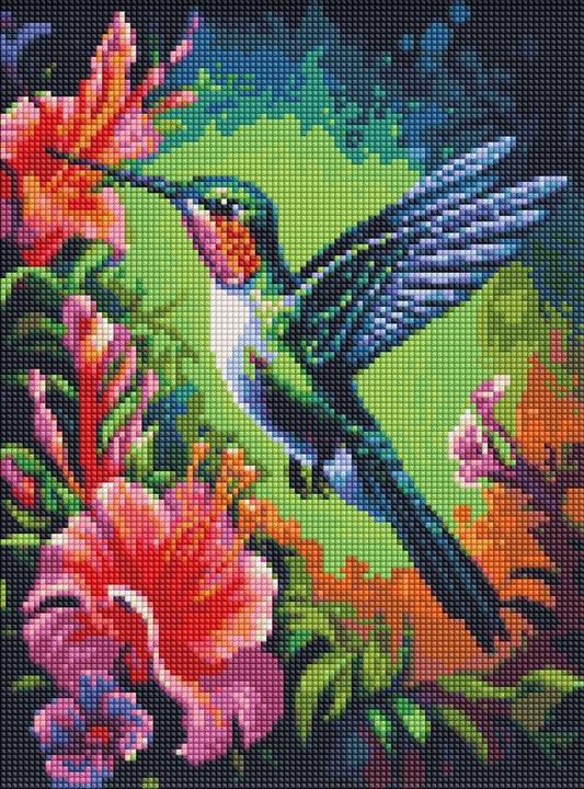Ideyka Diamond Painting - Hummingbird with frame 30 x 40 cm