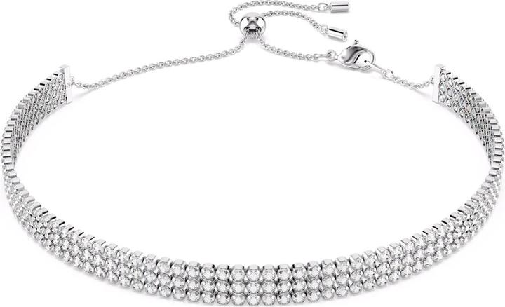 Swarovski Matrix Tennis Choker Rundschliff Weiss (Swarovski Metall)