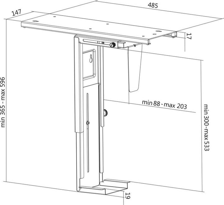 Actual product image LogiLink Adjustable PC holder for under-table m