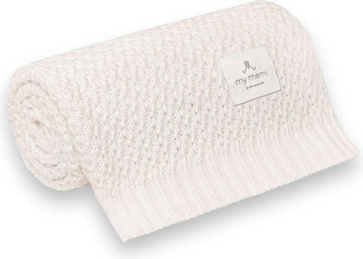 My memi Bamboo Baby Blanket - Chain Cream (80 x 100 cm)