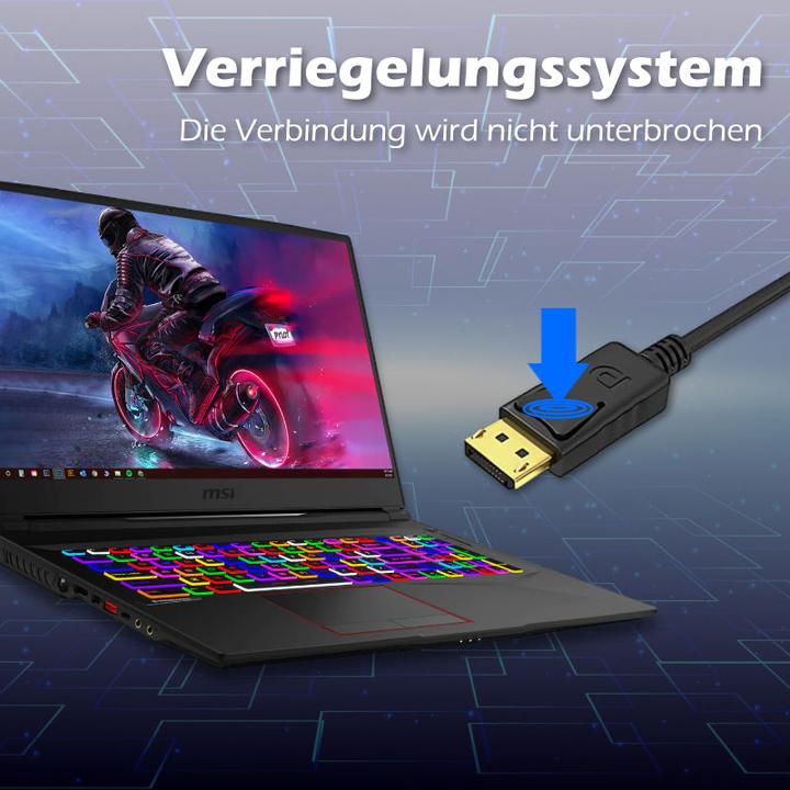 Actual product image Hermex 2.5m DisplayPort cable DP cable Screen cable Monitor connection cable (2.50 m, DisplayPort)