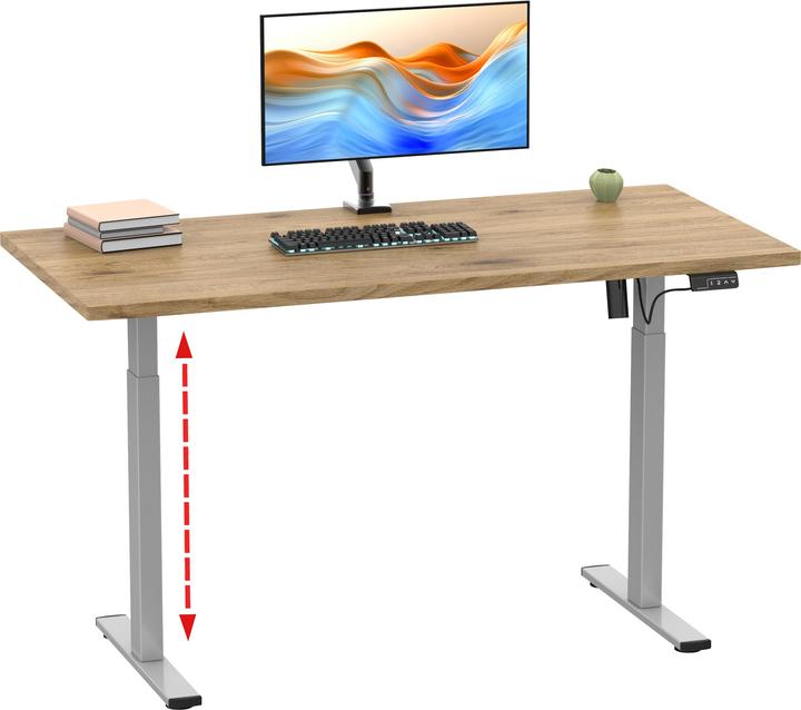 Produktbild VCM Schreibtisch verstellbar Lona 110x80 si (110 x 80 x 71 cm)
