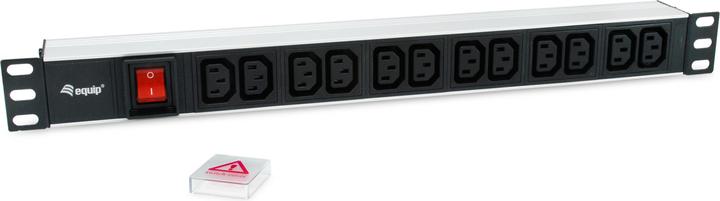 Image du produit equip Multiprise 19"(1U)12x avec Schuko + interrupteur A (12 x, C13, 1.80 m)
