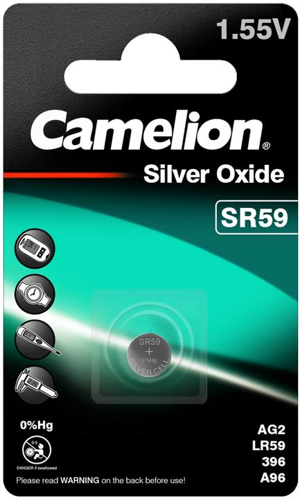 Actual product image Camelion SG2-BP1 = SR59 button cell 1.55V 30mAh ø7.9x2.65mm silver oxide (1 pcs., SR59, 23 mAh)