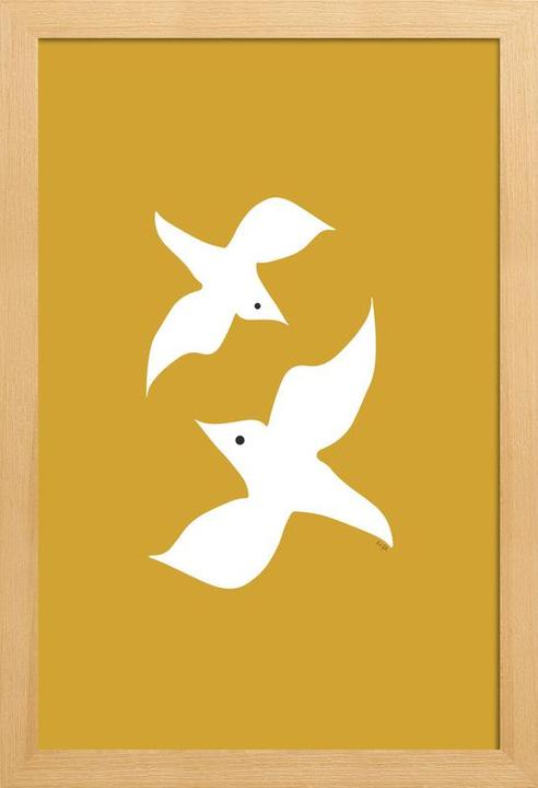 Produktbild Juniqe Birds in Mustard (60 x 90 cm)