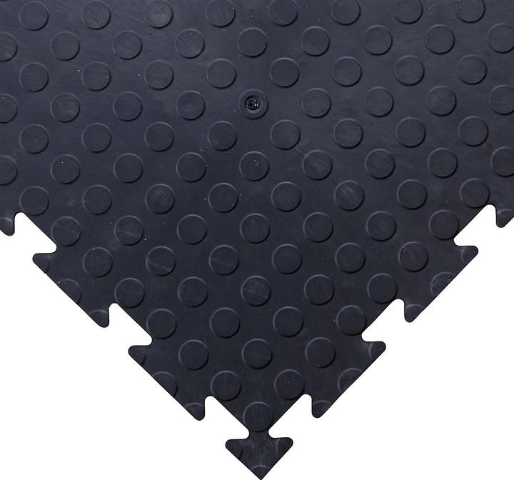 Produktbild Certeo PVC Garagenboden | HxBxT 12 x 470 x 470 mm | Genoppt | Schwarz | VE 15 | (12 x 470 x 470 mm)