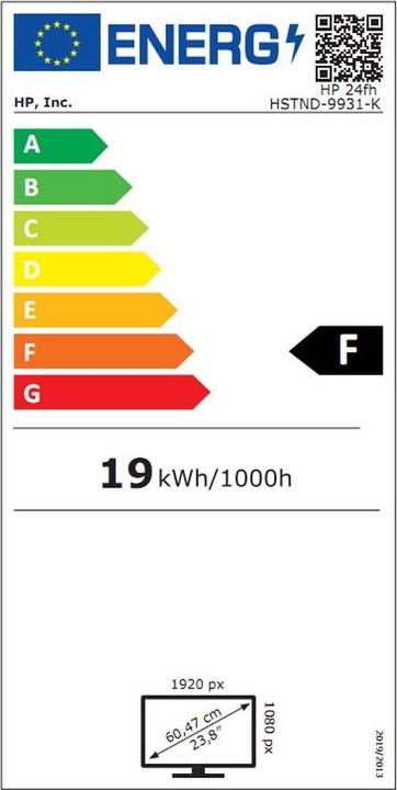 Energie-Label HP 24fh (1920 x 1080 Pixel, 23.80")