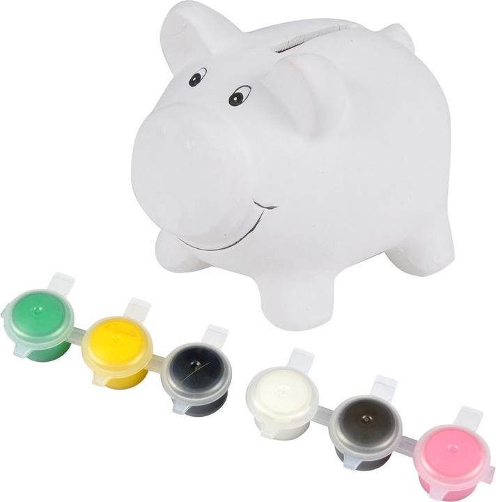 Image du produit Homea Tirelire en céramique à peindre, avec 6 couleurs vives