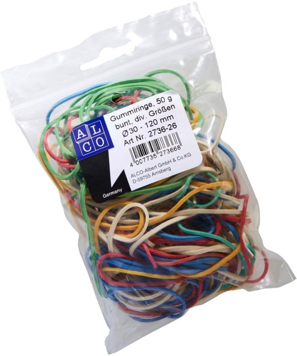Produktbild Alco Gummiring 30 120mm Kautschuk farbig sortiert 50 g/Pack. (1 Stk.)