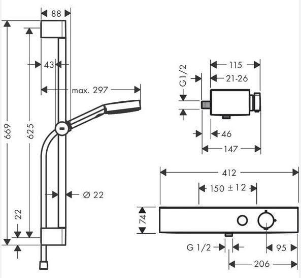 Produktbild hansgrohe Pulsify Select 105 3jet Relaxation