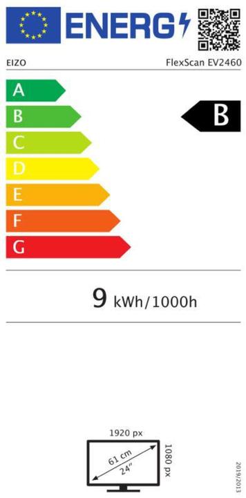 Energie-Label Eizo EV2460 FlexScan (1920 x 1080 Pixel, 23.80")