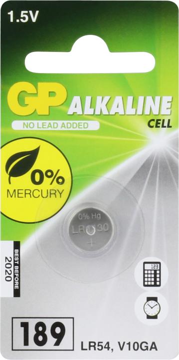 GP Batteries GP Knopfzelle Alkaline LR54 1.5V, 1 Stk (1 Stk., AG10, 44 mAh)
