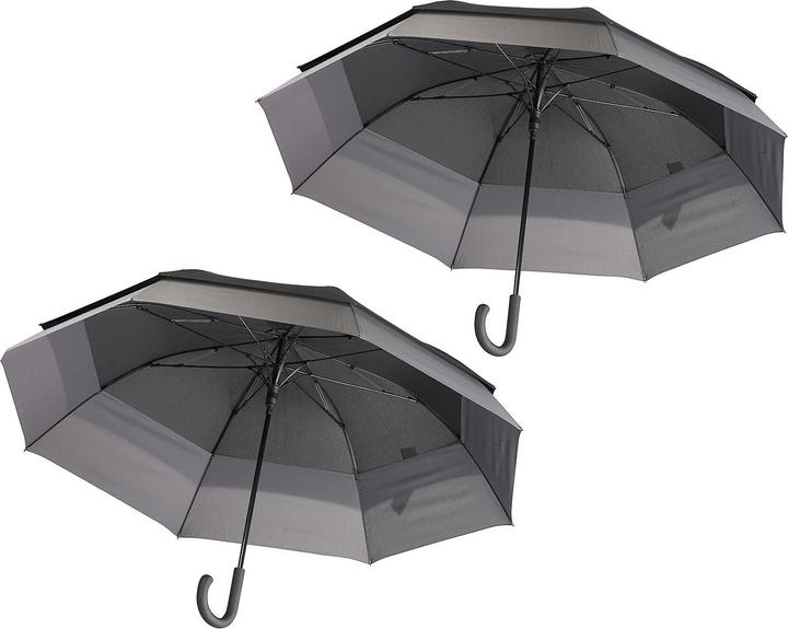 Produktbild Carlo Milano 2er-Set Grosser XXL-Automatik-Stockschirm, windfest