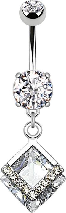 Immagine prodotto Star Piercing Banana in argento con due sfere di cristallo Ciondolo in argento con due diamanti e cristalli (Ottone, Acciaio chirurgico 316L)