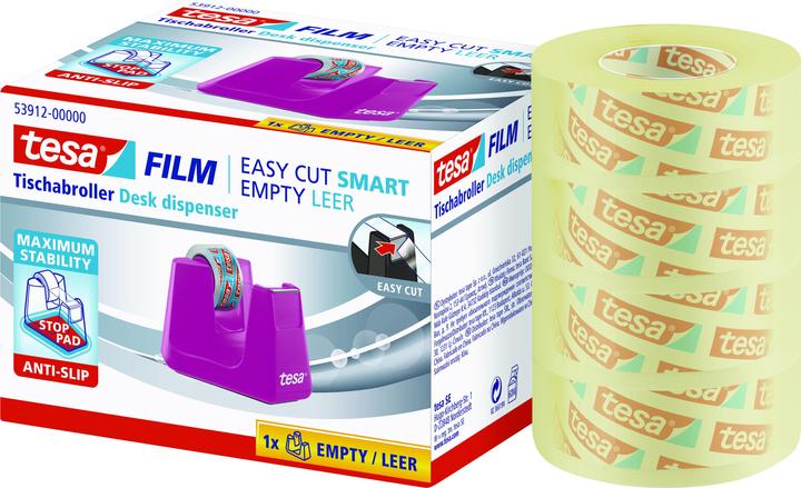 Immagine prodotto tesa Dispenser di nastro adesivo EASY CUT SMART per tavoli, con tecnologia antiscivolo, inclusi 4 rotoli