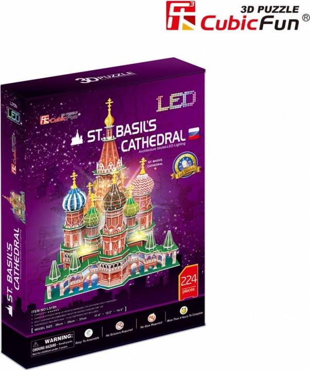 Produktbild Cubicfun 3D-Puzzle „St. Basilius-Kathedrale" (LED) (224 Teile)