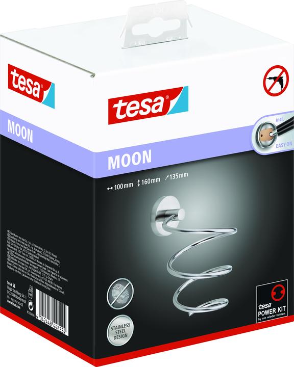 Immagine prodotto tesa Supporto per asciugacapelli MOON con soluzione adesiva senza foratura