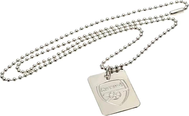 Arsenal FC versilbertes Dog Tag und Kette (100% Metall)