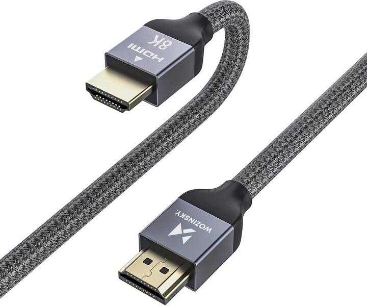 Wozinsky cable HDMI 2.1 8K 60 Hz 48 Gbps / 4K 120 Hz / 2K 144 Hz 1 m Silver (WHDMI-10) (1 m, HDMI)