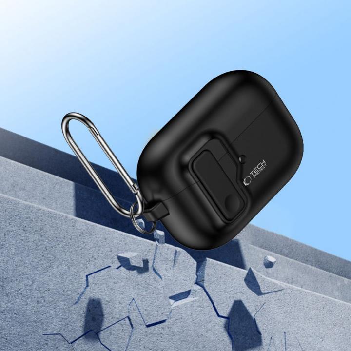 Actual product image Tech-Protect SLIM HOOK Apple AIRPODS PRO 1 / 2 BLACK (Headphone bag)