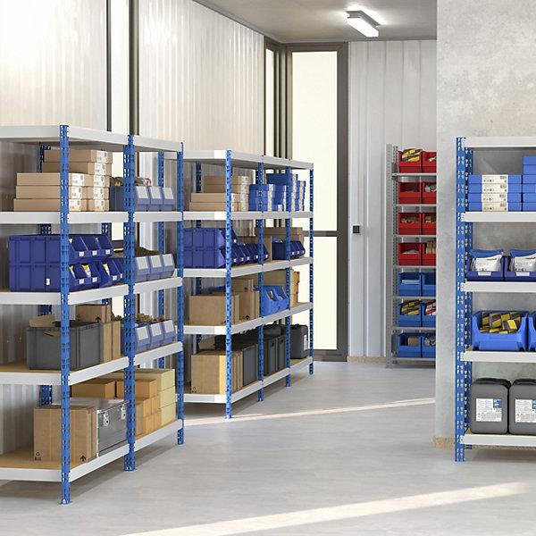 Produktbild eurokraft basic Universal-Steckregal, stabil, Stahlblechböden, HxBxT 1508x1025x400 mm, AR