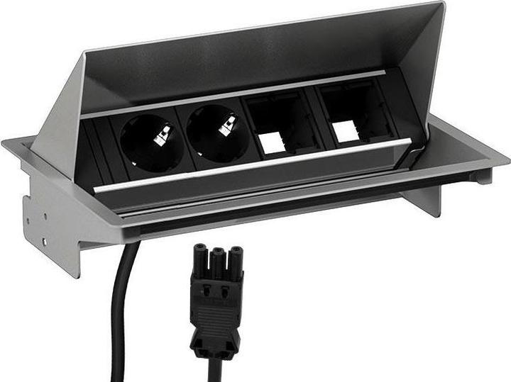 Produktbild Bachmann CONEO SET 2x Schutzkontakt 2x ABD silberfarben (2 x, CEE 7/3, 0.20 m)
