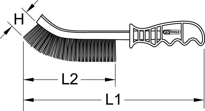 Actual product image KS Tools Steel wire general purpose wire brush. 250mm 201.2300 (25 cm)