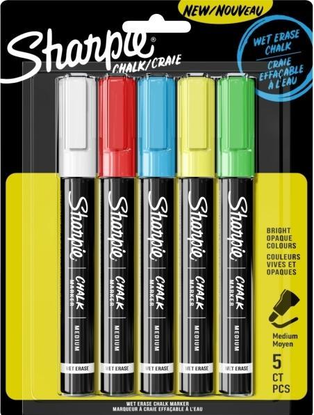 Produktbild Sharpie Kreidemarker 5er Blister M, Mehrfarbig (Blau, Rot, Gelb, Weiss, Grün, 5 x)