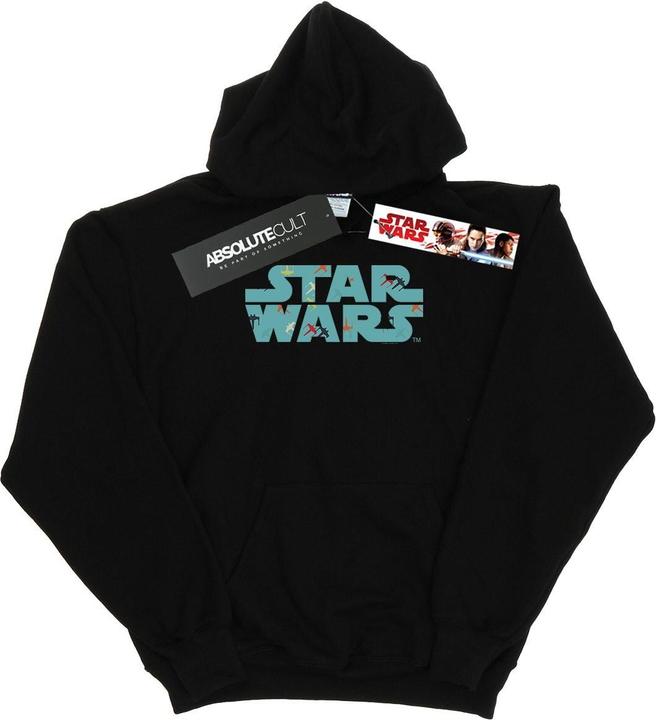 Immagine prodotto Star Wars Retro X-Wing Pattern Logo Felpa con Cappuccio Ragazze (140, 146)