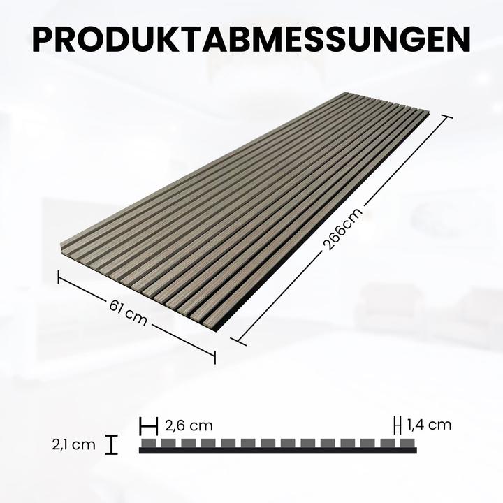Actual product image Endorphin 10 Stück Akustikpaneele 61x266x2,1cm Holzfurnier Walnuss dunkel