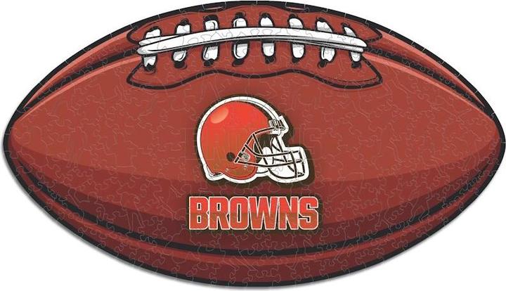Actual product image Iconic NFL - Cleveland Browns– Football with Logo - Wooden Puzzle Size L (500 pieces) (500 pieces)