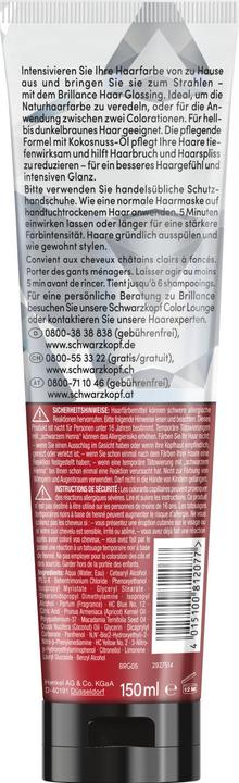Actual product image Schwarzkopf Brillance Brillance Gloss Treatment Hair Glossing Light Brown 150 ml (Tan)