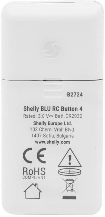 Image du produit Shelly BLU RC Button 4 (Télécommande spécifique à l'appareil, Bluetooth)