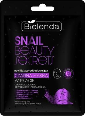 Bielenda Snail Beauty Secrets Feuchtigkeitsspendende und aufbauende schwarze Sheet Mask 1 Stück