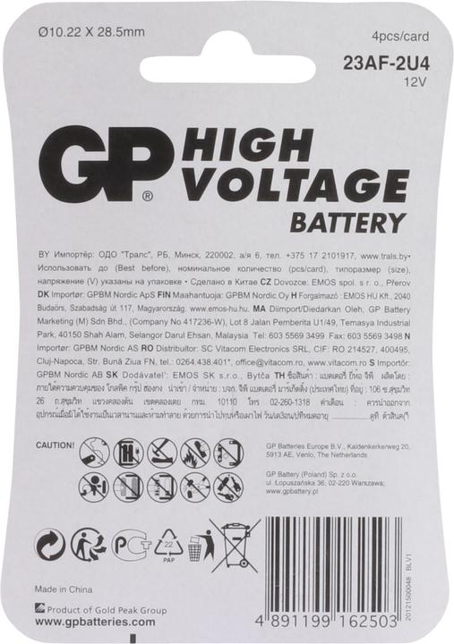 Produktbild GP Batteries Alkaline 23A / MN21 (4 Stk., A23, 38 mAh)