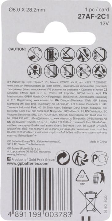 Produktbild GP Batteries GP Super Alkaline (1 Stk., A27, 20 mAh)