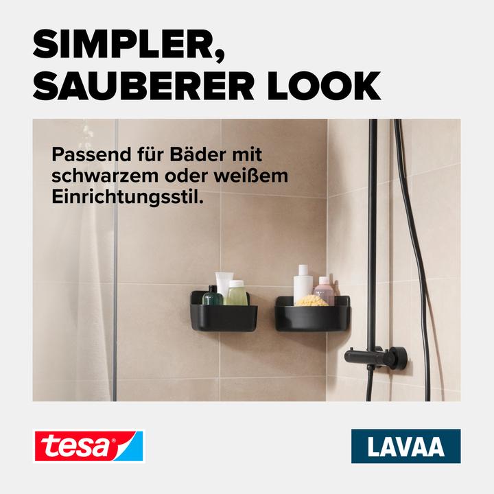 Produktbild tesa LAVAA Duschkorb, klein inkl. Klebelösung ohne Bohren
