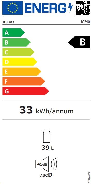 Energie-Label Igloo ICF 40 (39 l)