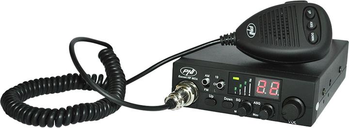 Actual product image PNI Escort HP 8024 CB radio with adjustable ASQ and 12V-24V power supply